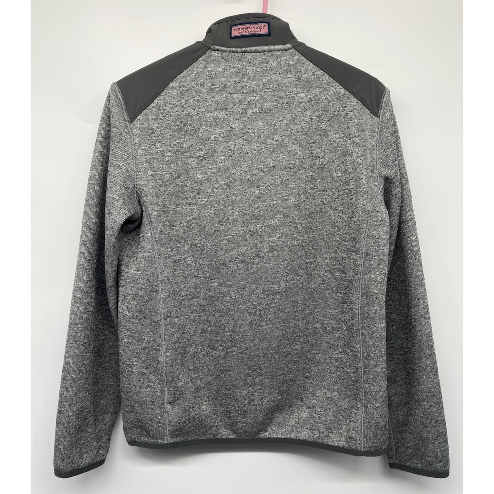 Vineyard Vines Sweater Mens XS Gray Quarter Zip Fleece Chest Pocket EUC - Picture 2 of 7